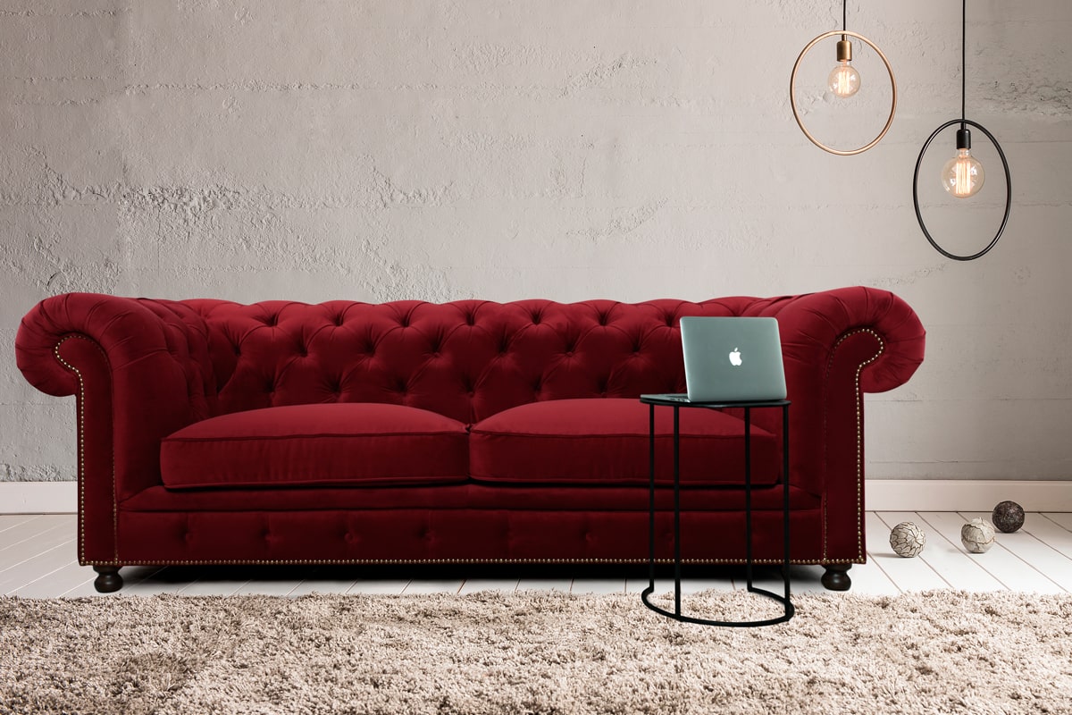 Як правильно обрати колір дивана для вітальні? - Прямий диван Честерфілд