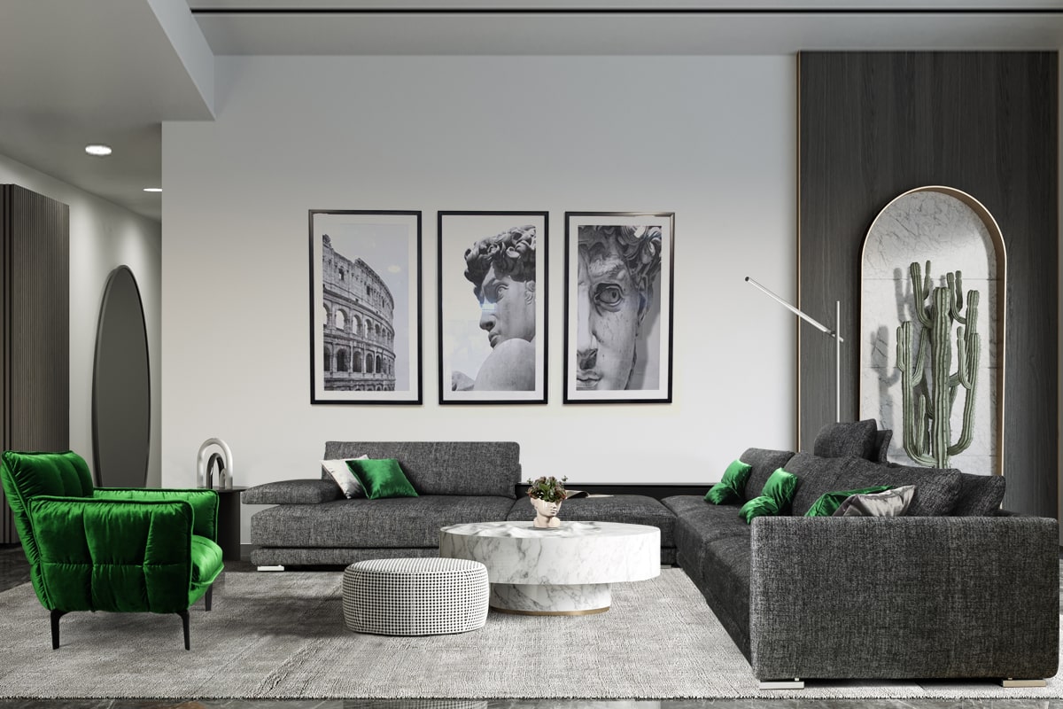 Як правильно обрати колір дивана для вітальні? - Модульна система Берлусконі